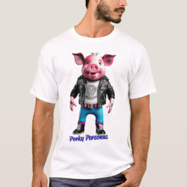 Porky Personas lustige Schweinecharakter T-Shirt