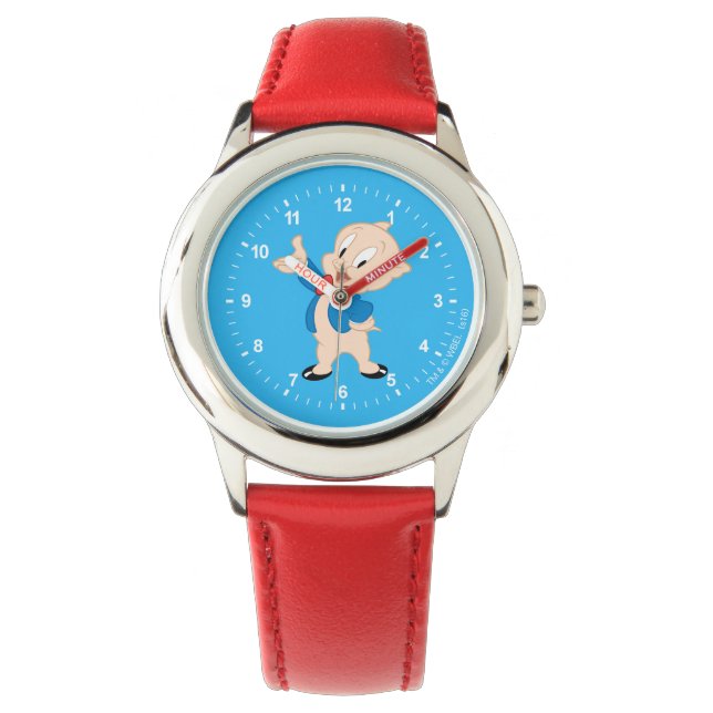 Porky Pig | Klassische Pose Armbanduhr (Vorderseite)