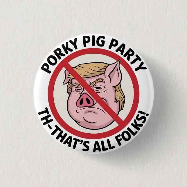 Porky Pig Party: Game Over for One-Party Rule Button (Vorderseite)