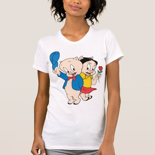 Porky Pig und Petunia T-Shirt (Vorderseite)