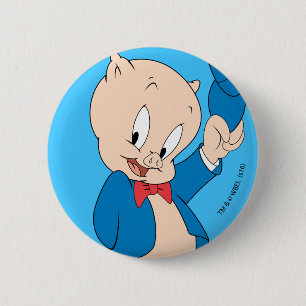 Porky Pig Wave Hat Button