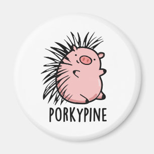 Porky-Pine Funny Porcupine Pig Pun Magnet