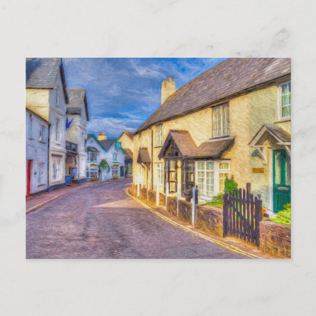 Porlock High Street Art Postkarte (Vorderseite)