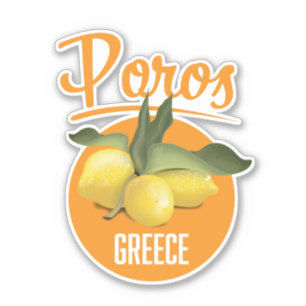 Poros Griechenland Reiseplakat Art Print Aufkleber