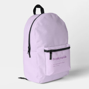 Porphyrophiler Rucksack: Zur Liebe des Lila Bedruckter Rucksack