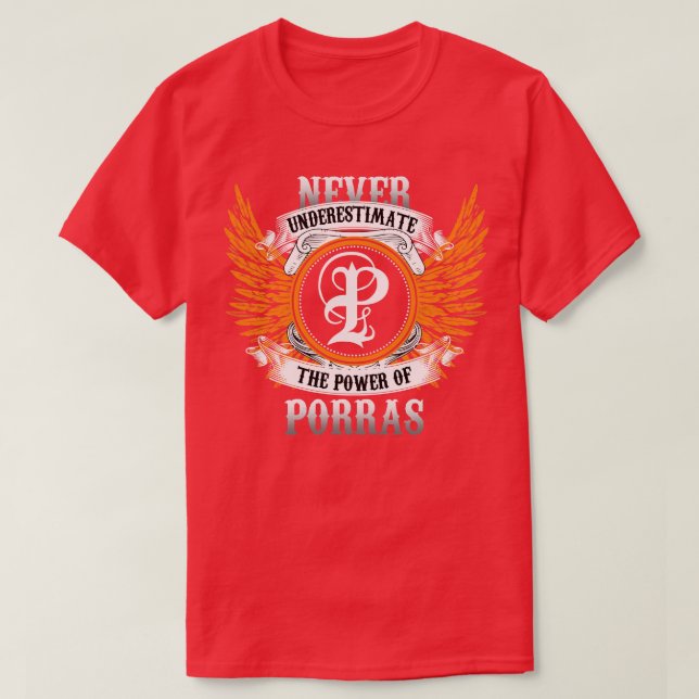 Porras Name Shirt nie unterschätzen den Power (Design vorne)