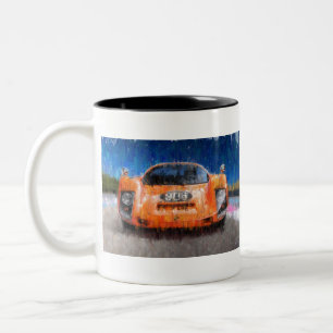 Porsche 906 0range zweifarbige tasse