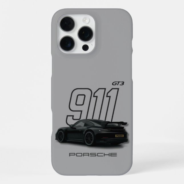 Porsche 911 GT3 Phone Case - Sleek Gray Design iPhone 16 Pro Max Hülle (Rückseite)