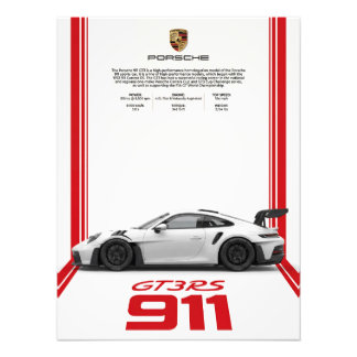 Porsche 911 GT3 RS Datenblatt Poster