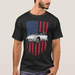 Porsche 944 amerikanische Flagge T-Shirt