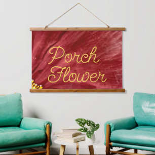 Porsche Blume / Original / Wandteppich Mit Holzrahmen