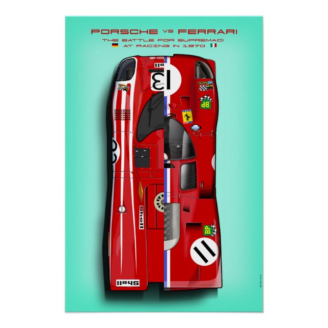 Porsche vs Ferrari Poster (Vorderseite)