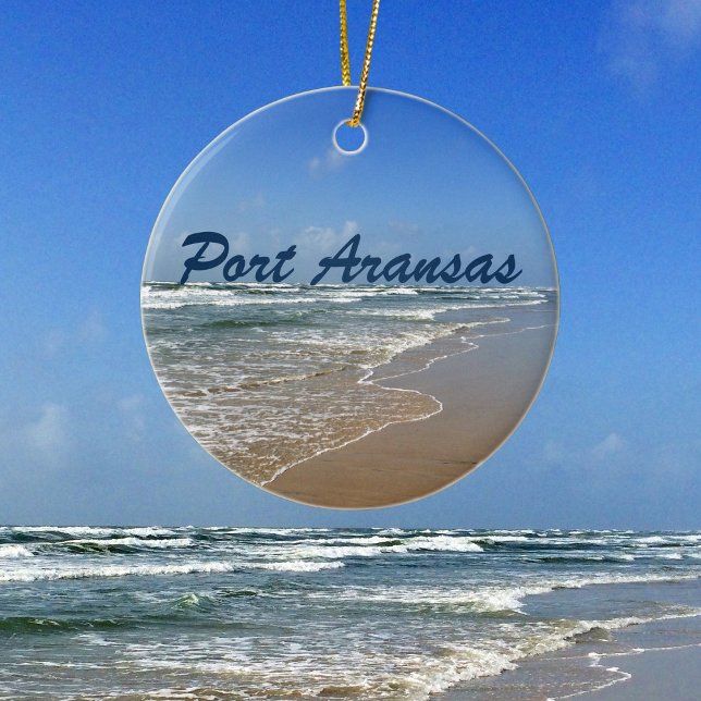 Port Aransas Beach in Texas Keramikornament (Von Creator hochgeladen)