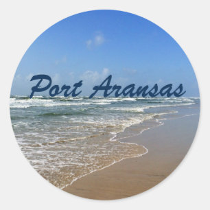 Port Aransas Beach Texas Küste Runder Aufkleber
