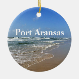 Port Aransas Texas Strand Foto individuelles Weihn Keramik Ornament