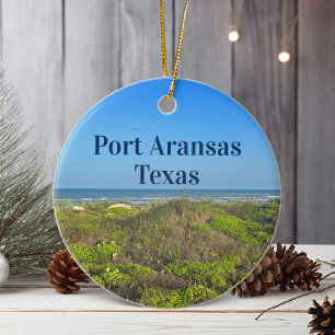 Port Aransas Texas Strandgras Foto Weihnachten  Keramik Ornament