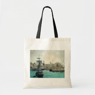 Port at Calais by Manet, Vintager Impressionismus  Tragetasche