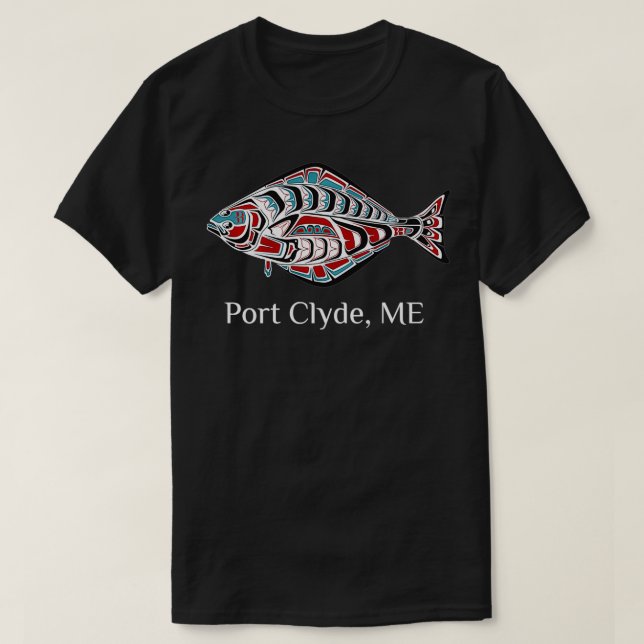 Port Clyde Maine Coast Halibut Fisherman Native Am T-Shirt (Design vorne)