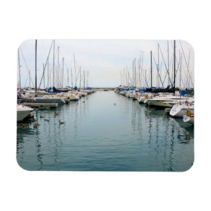 Port de Chicago - Bateau à voile - Magnet