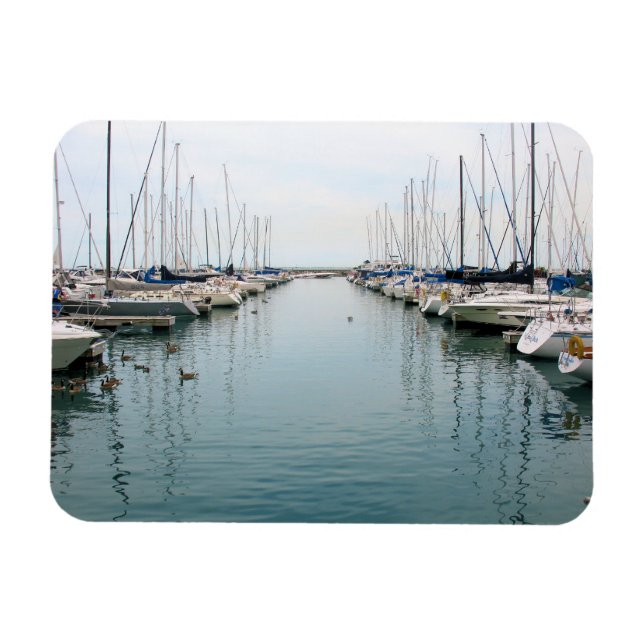 Port de Chicago - Bateau à voile - Magnet (Horizontal)