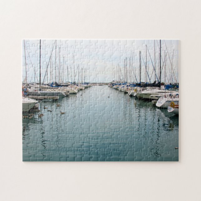 Port de Chicago - puzzle de voiliers au repos (Horizontal)