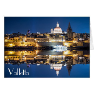Port de la vieille ville de La Valette la nuit