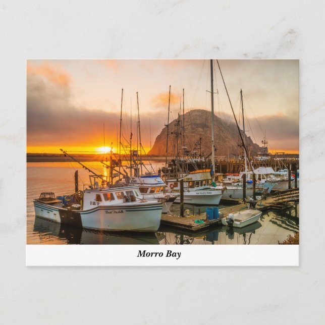 Port de Morro Bay au coucher du soleil Carte posta (Devant)
