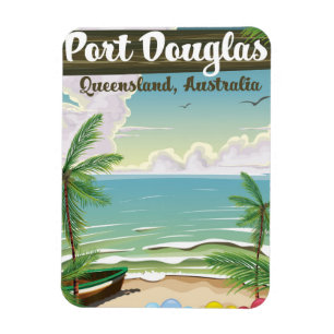 Port Douglas Australien Vintage-Reiseplakat Magnet