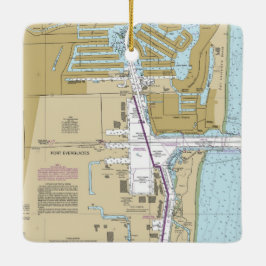 Port Everglades Florida Seekarte Keramikornament