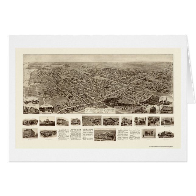 Port franc, carte panoramique de NY - 1909 (Devant horizontal)