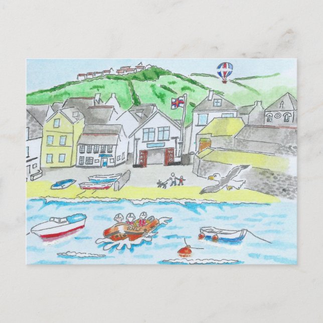 Port Isaac, Cornwall Postkarte (Vorderseite)