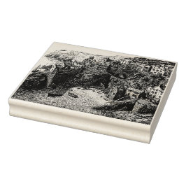 Port Isaac, Cornwall Vintag Sketch Gummistempel