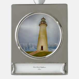 Port Isabel Lighthouse Banner-Ornament Silber
