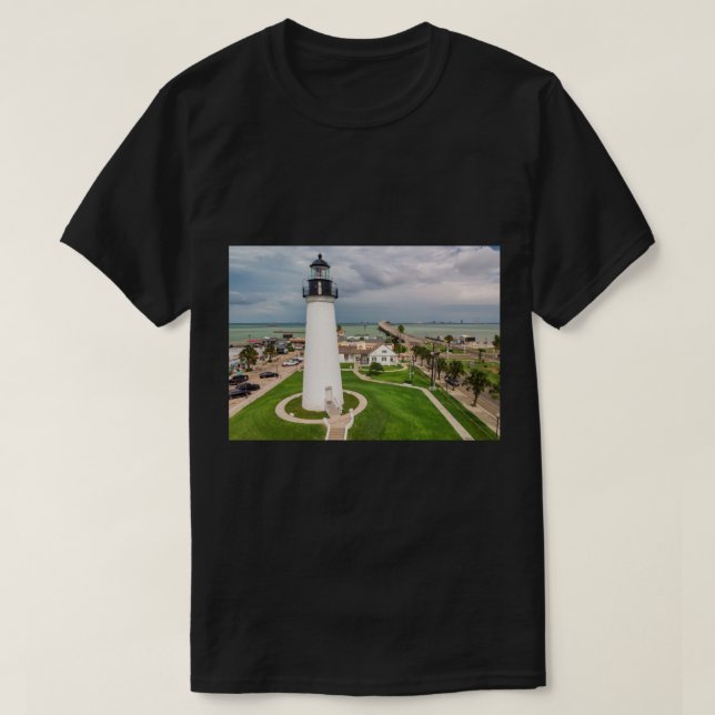 Port Isabel, TX Lighthouse Long T-Shirt (Design vorne)