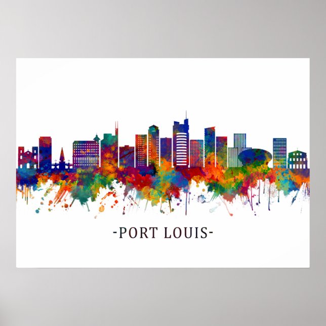 Port Louis Mauritius Skyline Poster (Vorne)