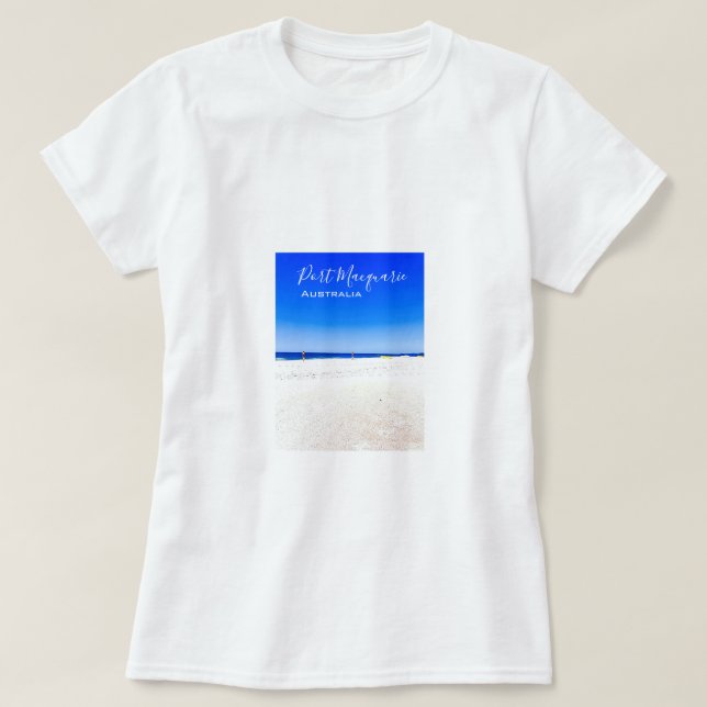 Port Macquarie Beach Szene Australien T-Shirt (Design vorne)