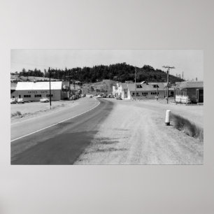 Port Orford, Oregon Town View Foto Poster