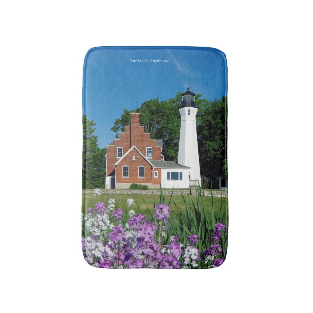 Port Sanilac Lighthouse bathmat Badematte (Vorderseite Vertikal)