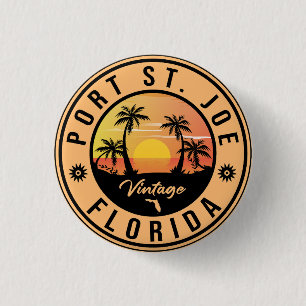 Port St. Joe Florida Retro Sunset Souvenir Button