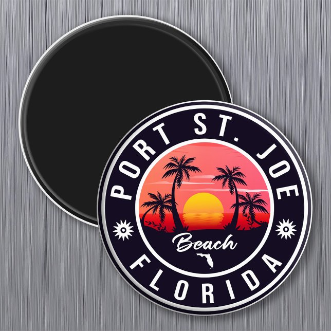 Port St. Joe Florida Retro Sunset Souvenir Magnet (Von Creator hochgeladen)