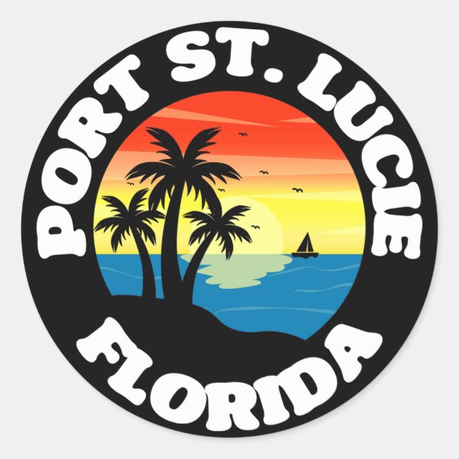 Port St. Lucie, Florida Runder Aufkleber (Vorderseite)