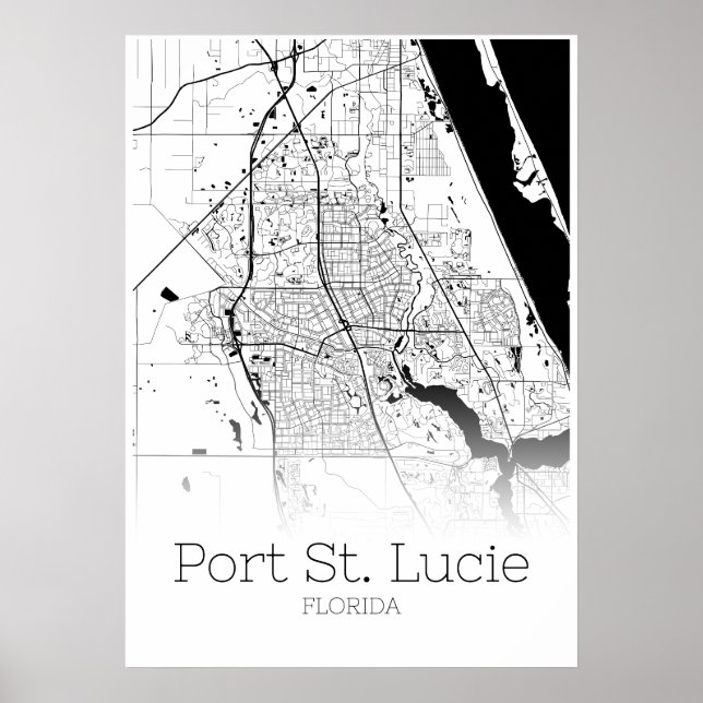 Port St. Lucie Map - Florida - City Map Poster (Vorne)