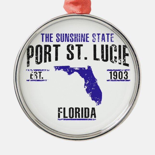 Port St. Lucie Silbernes Ornament (Vorne)