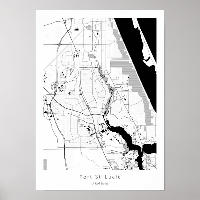 Port St Saint Lucie Florida Modern Einfache Karte Poster (Vorne)