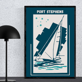 Port Stephens in Australien - Vintages Segeln Poster