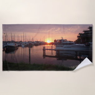 Port Sunset avec serviette de plage Boats
