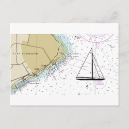 Port Townsend Segel nautische Karte Postkarte