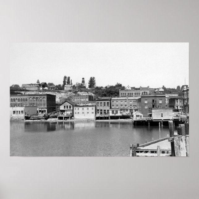 Port Townsend, WA Waterfront Town View Photograp Poster (Vorne)
