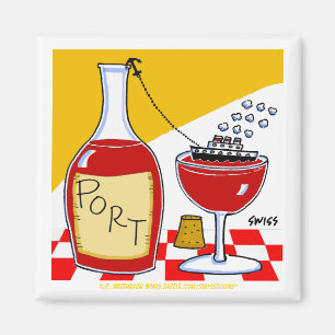 Port Weinprobe Gastgeschenk Cartoon Magnet