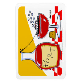 Port Wine Cartoon Humorous Tasting Party Favor Magnet